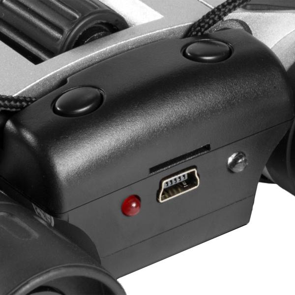 HD-Fernglas mit Foto & Video, 10x25, Präzisionsoptik – schwarz/silber, für gestochen scharfe Aufnahmen unterwegs