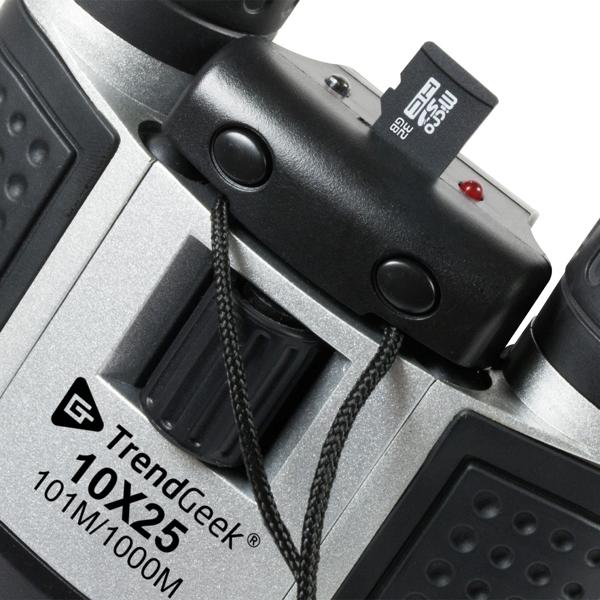 HD-Fernglas mit Foto & Video, 10x25, Präzisionsoptik – schwarz/silber, für gestochen scharfe Aufnahmen unterwegs