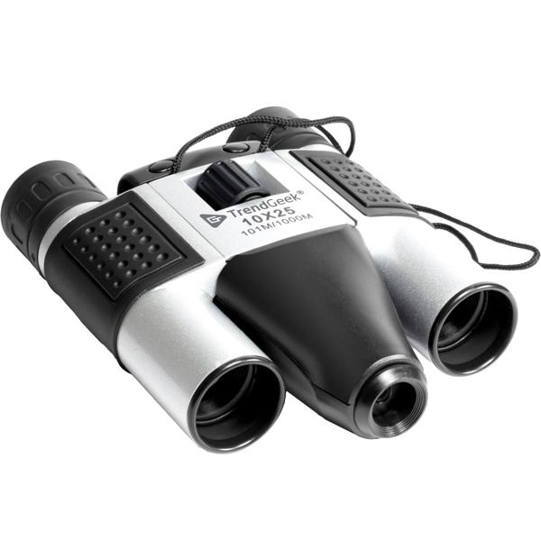 HD-Fernglas mit Foto & Video, 10x25, Präzisionsoptik – schwarz/silber, für gestochen scharfe Aufnahmen unterwegs