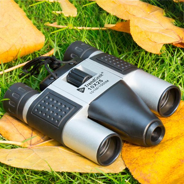 HD-Fernglas mit Foto & Video, 10x25, Präzisionsoptik – schwarz/silber, für gestochen scharfe Aufnahmen unterwegs