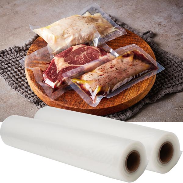 Vakuumiergerät 110 Watt - Effektives Vakuumieren fester & flüssiger Lebensmittel für Sous-Vide & Marinieren - Inkl. 3er-Folienrollen Set