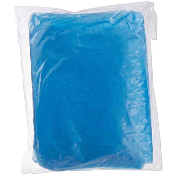 Notfall Regenponcho Blau mit Kapuze & Ärmeln - Wiederverwendbar & Platzsparend Faltbar für Outdoor - Aus robustem PE Kunststoff, ca. 120cm, 20g