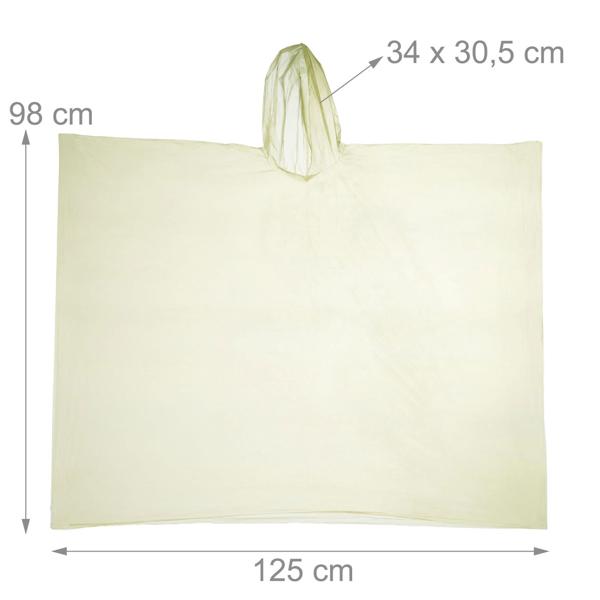 8er-Set Notfall Regenponcho gelb - zuverlässiger Schutz vor Regen - mit Kapuze & Ärmeln - platzsparend verstaubar - ideal für Outdoor, Festivals & Camping