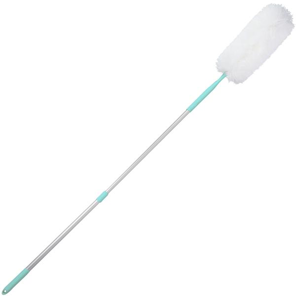 2er-Set Staubwedel mit Teleskop-Griff aus Aluminium - Schnelle Staubentfernung - 117-160cm - Waschbar - Weiss/Blau - Für alle Oberflächen