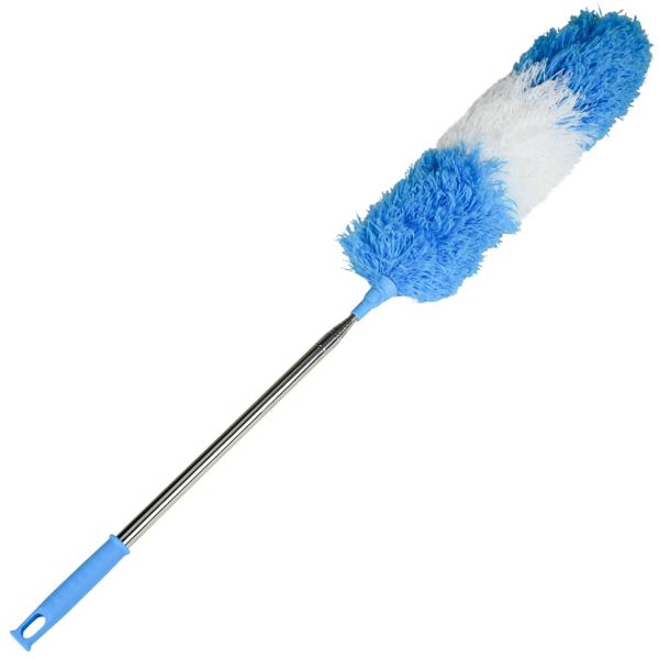 2er-Set Flexibler Staubwedel mit Teleskop-Griff aus Edelstahl, ausziehbar von 78 bis 248 cm, antistatisch & waschbar, für schwer erreichbare Stellen