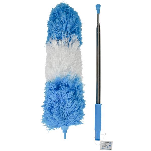 2er-Set Flexibler Staubwedel mit Teleskop-Griff aus Edelstahl, ausziehbar von 78 bis 248 cm, antistatisch & waschbar, für schwer erreichbare Stellen