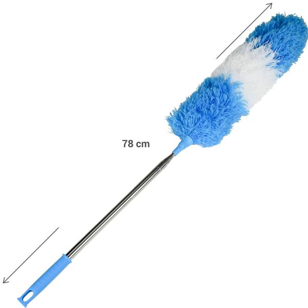 2er-Set Flexibler Staubwedel mit Teleskop-Griff aus Edelstahl, ausziehbar von 78 bis 248 cm, antistatisch & waschbar, für schwer erreichbare Stellen