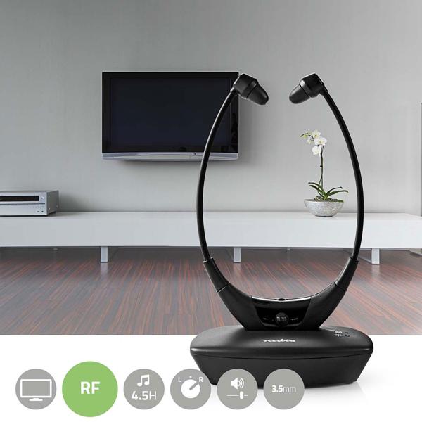 Kabelloser TV-Kinnbügel-Kopfhörer – leicht, ergonomisch & in Schwarz – klarer Sound, komfortabler Sitz & ideal für ungestörten TV Erlebnis