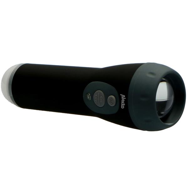 Akku LED-Taschenlampe: 200lm, Einschaltautomatik, Nachtlicht, schwarz - Automatisches Notlicht & Taschenlampe in Einem – Praktisch & Zuverlässig