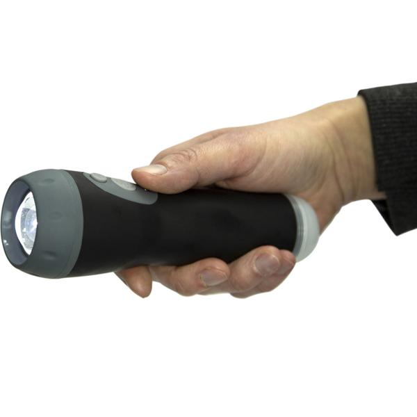 Akku LED-Taschenlampe: 200lm, Einschaltautomatik, Nachtlicht, schwarz - Automatisches Notlicht & Taschenlampe in Einem – Praktisch & Zuverlässig