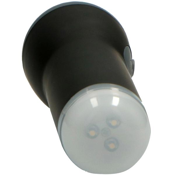 Akku LED-Taschenlampe: 200lm, Einschaltautomatik, Nachtlicht, schwarz - Automatisches Notlicht & Taschenlampe in Einem – Praktisch & Zuverlässig