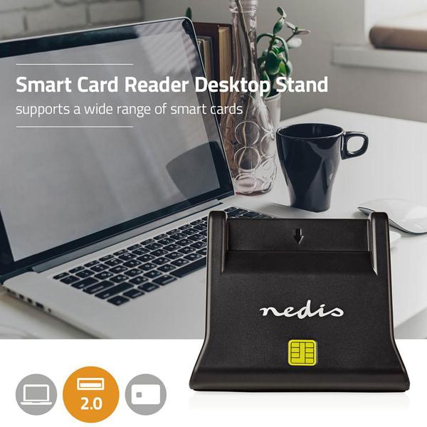 USB Kartenlesegerät für Speicherkarten & SmartCards - Sichere Online-Authentifizierung - Kompatibel mit Windows 7/8/10 - USB 2.0 Schnittstelle