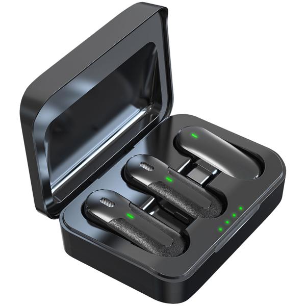 Kabelloses Influencer-Mikrofon-Set: 2 Mini-Mikrofone, schwarz, mit Geräuschunterdrückung. Ansteckmikrofon für Streaming & klare Aufnahmen