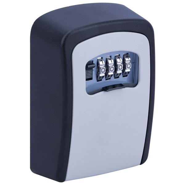 Extra sicherer Mini Schlüssel-Safe mit Zahlenschloss, robustem Aluminium Gehäuse und Schutzklappe - wetterfest für drinnen und draussen