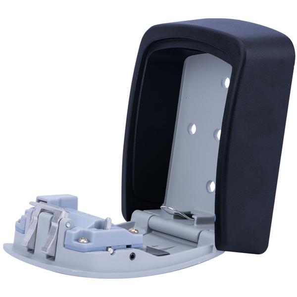 Extra sicherer Mini Schlüssel-Safe mit Zahlenschloss, robustem Aluminium Gehäuse und Schutzklappe - wetterfest für drinnen und draussen