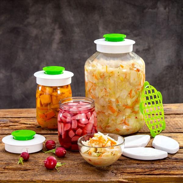 Fermentiergewichte Keramik 6er Set - Ideal für Sauerkraut & Kimchi - Sichere Schimmelvermeidung - Hygienisch & wiederverwendbar - Weiss, 7x12 cm