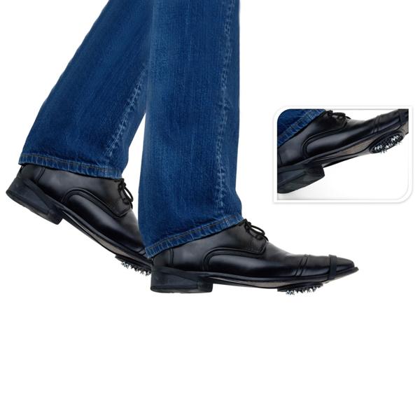 2er Set Anti-Rutsch Schuhspikes (schwarz): Gummi/Metall, Überzieher - für sicheren Halt bei Glätte - ideal für Winter, Spaziergang, Sport