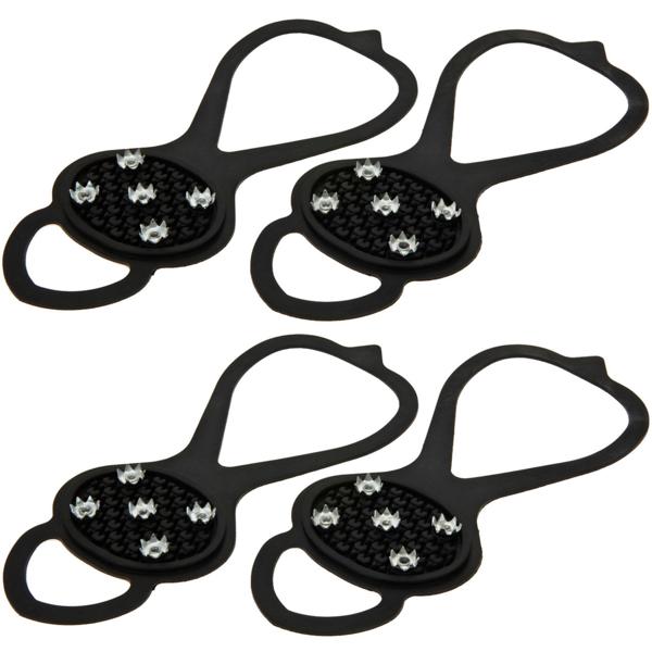 2er Set Anti-Rutsch Schuhspikes (schwarz): Gummi/Metall, Überzieher - für sicheren Halt bei Glätte - ideal für Winter, Spaziergang, Sport