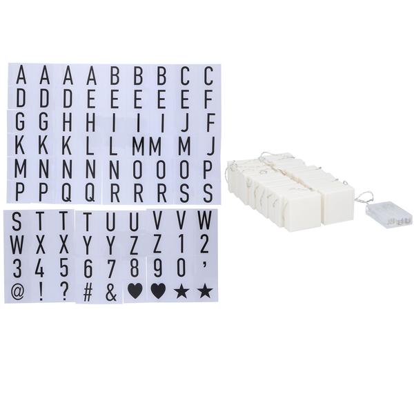 Personalisierbare Lichterkette, 4m, weiss-schwarz, 90 Buchstaben/Zahlen/Zeichen – Erstellen Sie individuelle Grussbotschaften & Dekorationen