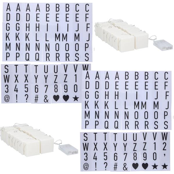 2er-Set Lichterkette für Grussbotschaften - 90 Buchstaben, Zahlen & Zeichen - 20 LED-Leuchtboxen - Batteriebetrieben - Kabellos - Indoor Deko