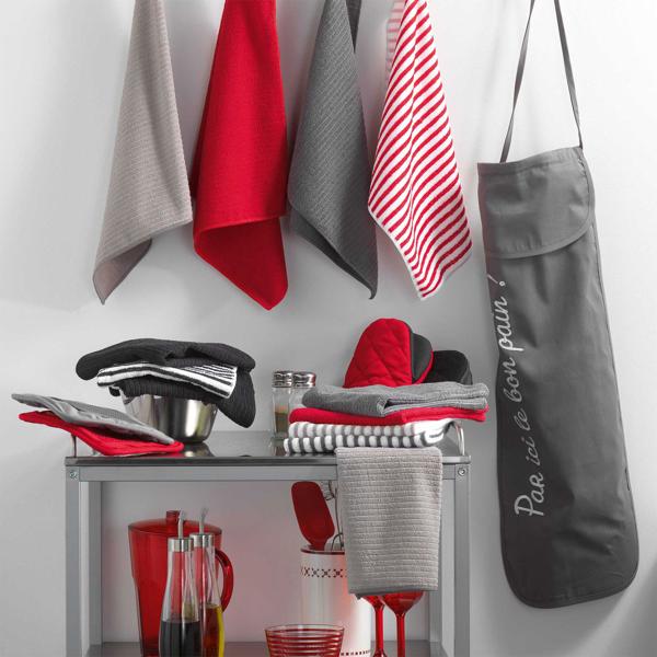 3er Mikrofaser Geschirrtücher Set - schwarz uni & gestreift - streifenfrei, sehr saugstark & langlebig - 40x40 cm - ideal zum Trocknen von Geschirr