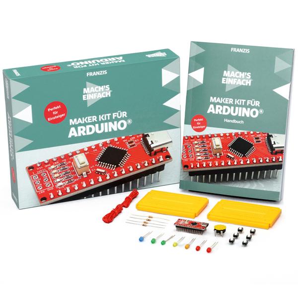 Innovatives Arduino Maker Kit für Einsteiger: Nano-Board, 2 Steckplatinen, 7 LEDs, Potentiometer - Für einfache Projekte und schnelle Erfolge
