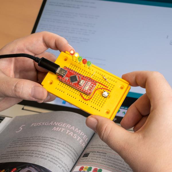 Innovatives Arduino Maker Kit für Einsteiger: Nano-Board, 2 Steckplatinen, 7 LEDs, Potentiometer - Für einfache Projekte und schnelle Erfolge