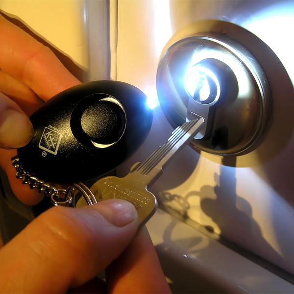 2er-Set Lautstarker 120 dB Personenalarm mit LED-Taschenlampe, schwarz, persönliche Sicherheit, hohe Abschreckung, Taschenalarm für Notfälle