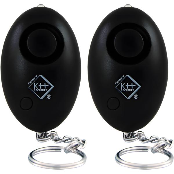 2er-Set Lautstarker 120 dB Personenalarm mit LED-Taschenlampe, schwarz, persönliche Sicherheit, hohe Abschreckung, Taschenalarm für Notfälle