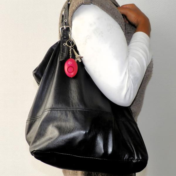 2er-Set Personenalarm - 120dB laut mit LED-Licht & Taschenlampe - Ideal für Selbstverteidigung, Notfall, Kinder & Senioren - Pink - Schlüsselanhänger