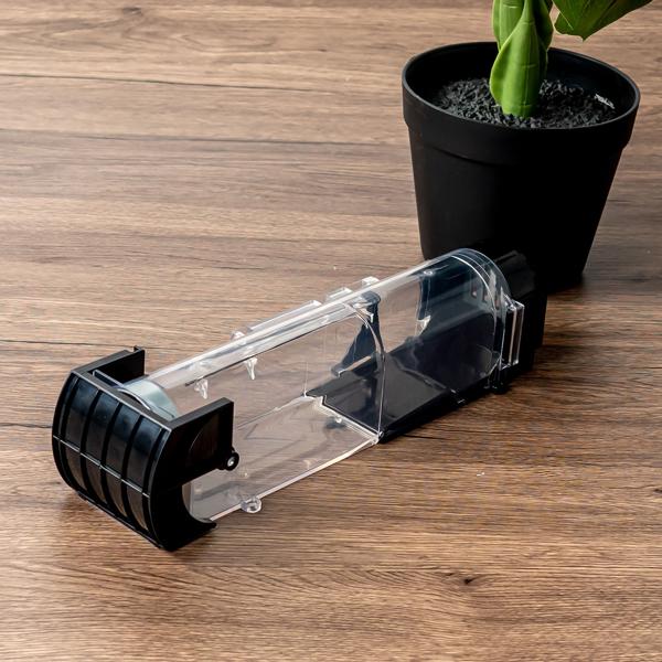 2er-Set Tierfreundliche Lebendfalle für Mäuse: Wiederverwendbare, transparente Mausefalle (31,5x7,5x8cm) für humanen Fang – Sicher & effektiv