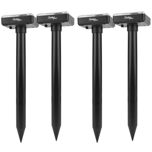 8er-Set Solar-Maulwurffrei mit Akku - Effektiver Wühlmaus- & Maulwurfschreck - 400 Hz Schallfrequenz, IP44, schützt bis 700 m² - ganzjährig nutzbar