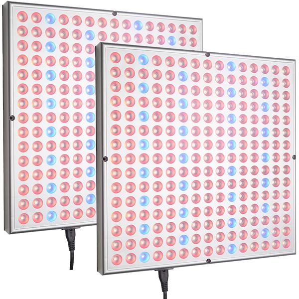 2er Professionelle Pflanzen-Wachstumslampe mit 225 LEDs - 250 Lumen, 300x300x35mm – fördert das Wachstum von Pflanzen effektiv & zuverlässig