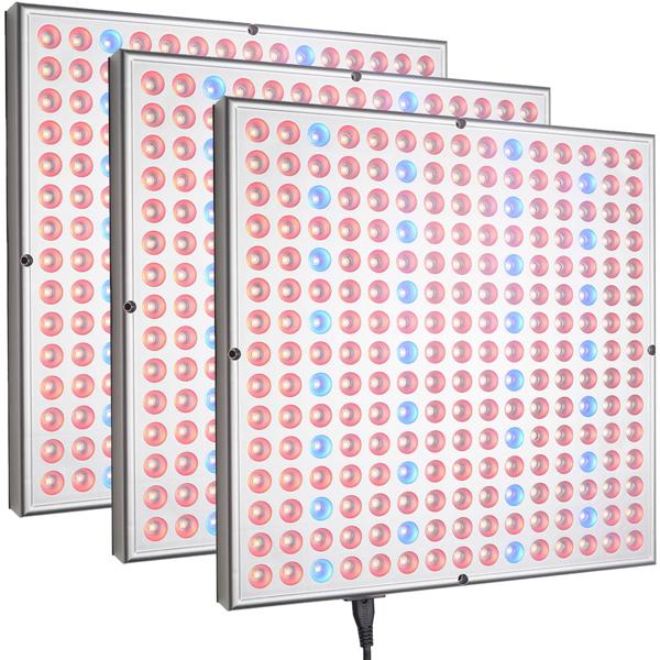 3er Professionelle Pflanzen-Wachstumslampe mit 225 LEDs - 250 Lumen, 300x300x35mm – fördert das Wachstum von Pflanzen effektiv & zuverlässig