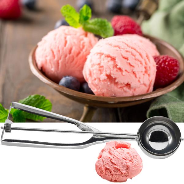 Eisportionierer Edelstahl 5,5cm - Perfekt für runde Glacé Kugeln, Sorbets & Desserts - Langlebig, spülmaschinenfest & mit Ablösefunktion