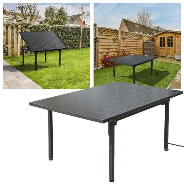 Solar Gartentisch mit 410W & Wechselrichter – Tisch-Kraftwerk für Balkon & Garten – Wetterfeste, nachhaltige Energiequelle mit App