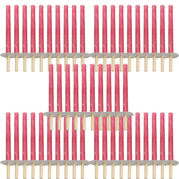 50er-Set Wachsfackeln - Holzgriff & Handschutzteller - 60 min Brenndauer - Nicht tropfend - Ideal für Gartenfest Hochzeit Camping