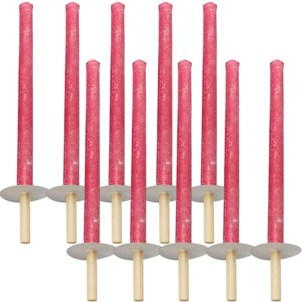 Outdoor-Fackelset (10 Stück): 45cm Wachsfackeln mit 75 Min Brenndauer, Holzgriff & Handschutz. Ideal für Garten, Camping & Events