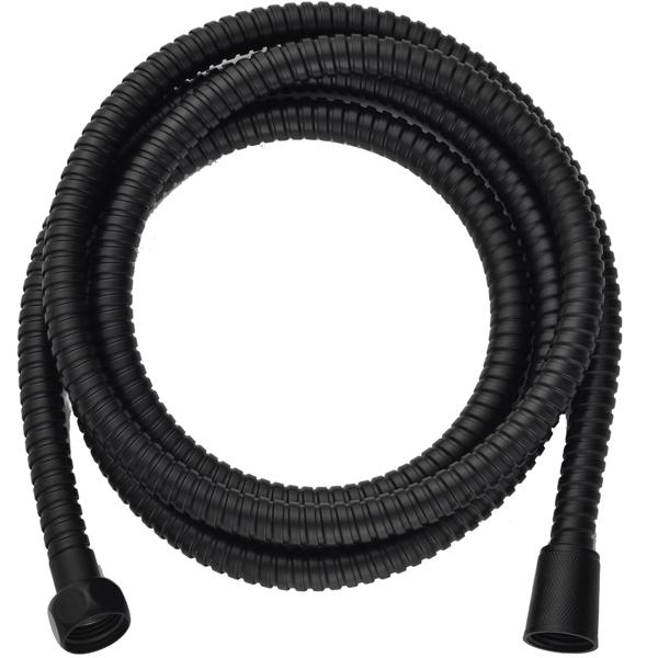 Duschschlauch - Edelstahl, schwarz, 2m Länge - Mit Wassersparfunktion, flexibel & rostfrei - Ideal für Badmodernisierung & Komfortduschen