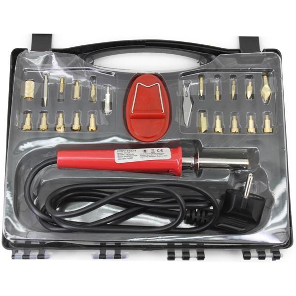 Gravier- & Brandmalgerät für Holz, Leder & Kork–26-teiliges Set mit verschiedenen Aufsätzen, 15-30W, kreatives DIY-Werkzeug für präzise Verzierungen