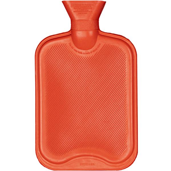Wärmflasche Naturkautschuk 2,0 Liter - Ideal für Bett, Couch & Entspannung - Lindert Schmerzen, kühlt im Sommer - Rot, 19,5x32cm, BS 1970:2006 Standard