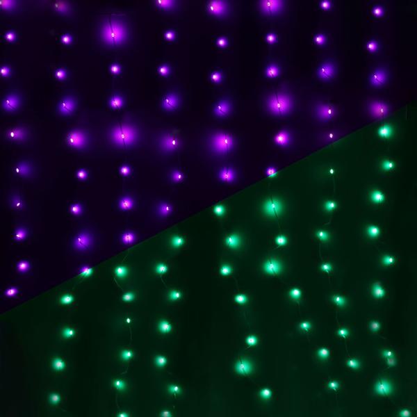 2er-Set Bunter LED-Lichtervorhang mit 240 LEDs, RGB, IP44, 6 x 0,6 m, stimmungsvolle Beleuchtung mit einem magischen Lichtspiel für Fenster, Wände