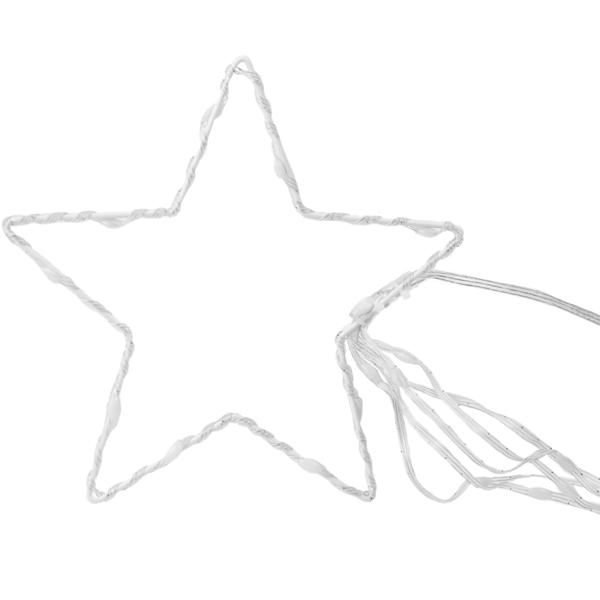 Bunte LED Sternschnuppe, 1,45m - 85 RGB LEDs für traumhafte Lichtatmosphäre - ganzjährig einsetzbar, Partydeko, Terrasse, Balkon, IP44, Fernbedienung