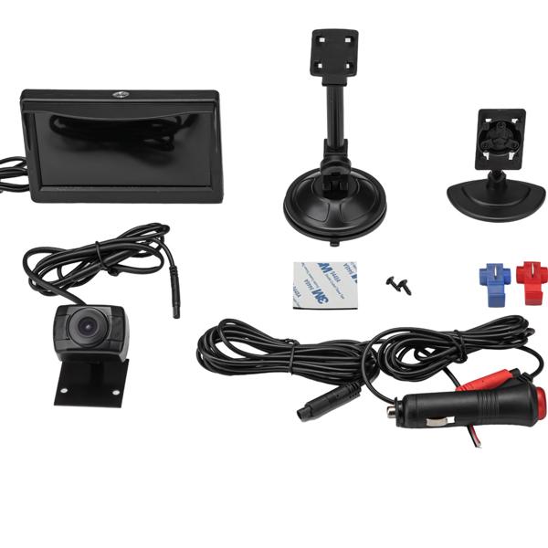 Kabellose Auto Funk-Rückfahrkamera, HD Qualität, FarbDisplay 12,7 cm, AHD-Sensor, IR Nachtsicht, Einparkhilfe für PKW, Gelände KFZ, Caravans