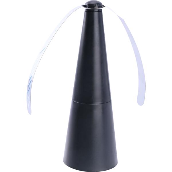 2er Akku-Fliegenvertreiber mit 2 Flügeln, tierfreundlicher Fliegenwedler ohne Chemie, Li-Ion Akku, Hinstellen, Aufhängen auf Balkon, Terrasse, im Garten