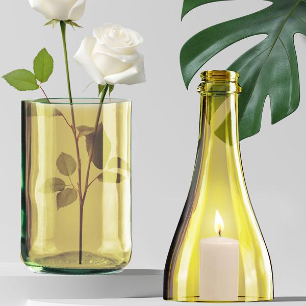 Glasschneider-Set mit Diamantschneidkopf – Flaschenschneider inkl. Sicherheitshandschuhe, Haltescheiben & Schleifpapier für Glasflaschen