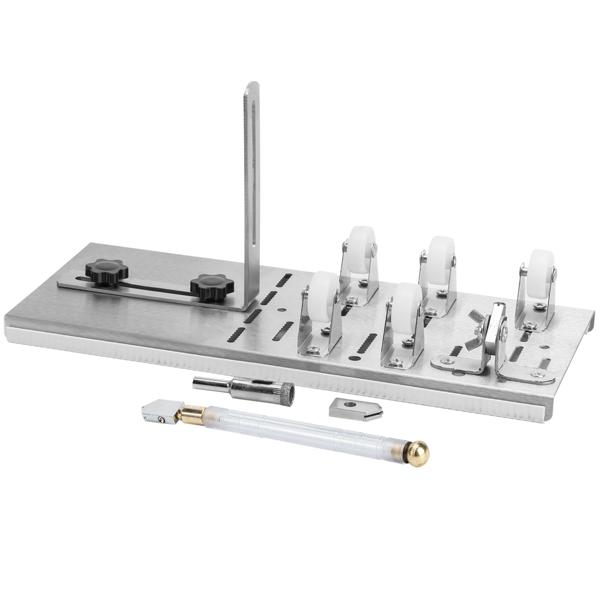 Glasschneider-Set mit Diamantschneidkopf – Flaschenschneider inkl. Sicherheitshandschuhe, Haltescheiben & Schleifpapier für Glasflaschen