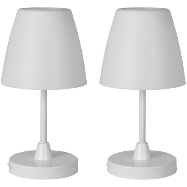 2er-Set Dimmbare Akku-Tischlampe mit Touch-Funktion: Warmweisse 100 Lumen, 3 Stufen, IP44 – flexible, moderne Beleuchtung