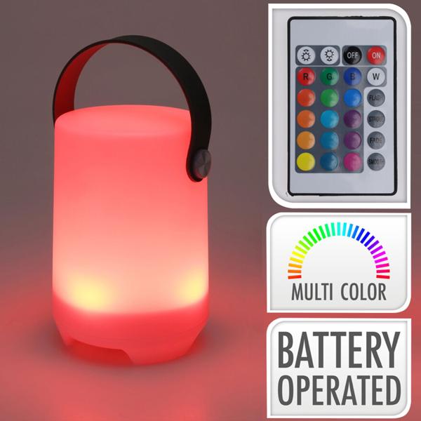 2er-Set Akku Tischlampe mit 4 Lichtmodi - 16 RGB-Farben & Weiss - IP44 für Innen & Aussen - Dimmbar, Fernbedienung, 3.5h Leuchtdauer, USB-Kabel