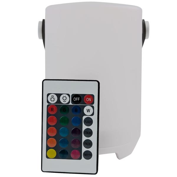 Akku Tischlampe mit 4 Lichtmodi - 16 RGB-Farben & weisses Licht - IP44 Schutzart für Innen- & Aussenbereiche - Inkl. Fernbedienung & USB-C Ladekabel